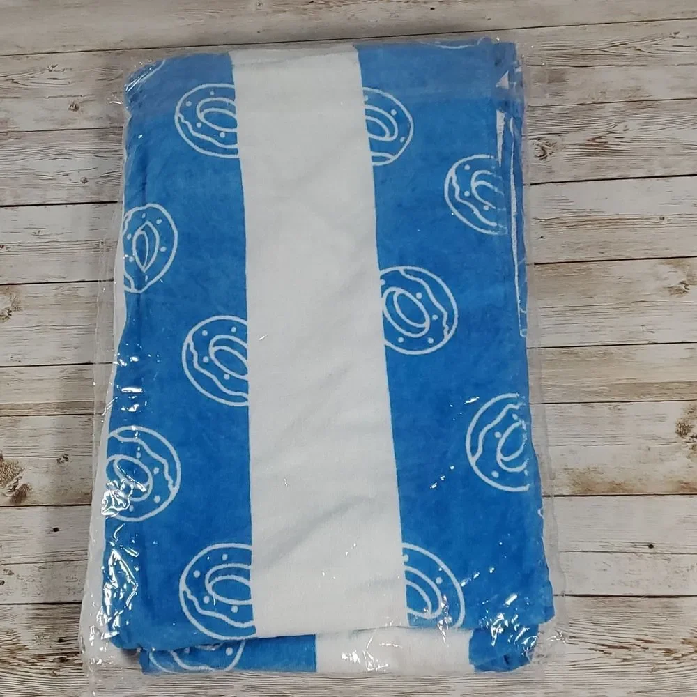 NEW Odd Future Striped Multi-Donut Beach Towel Blue & White‎